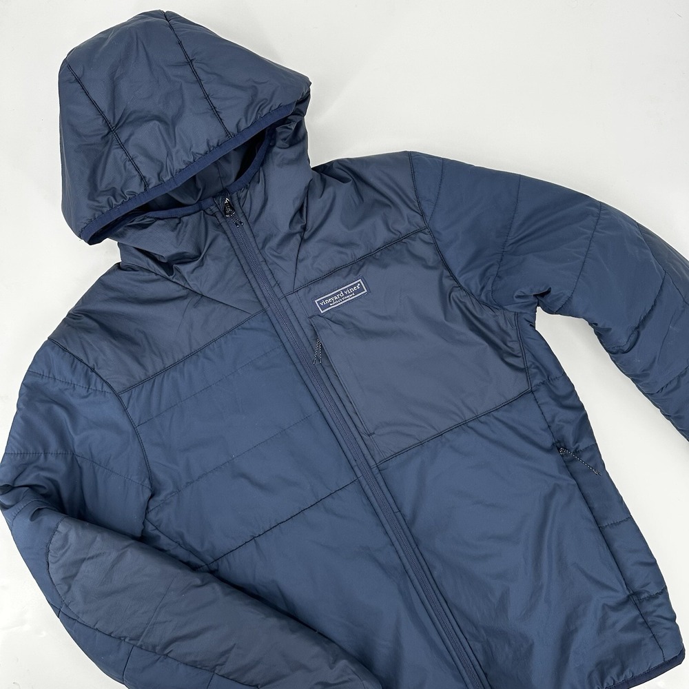 Vineyard Vines Hooded‎ Jacket Logo Navy Blue Mens Size Small